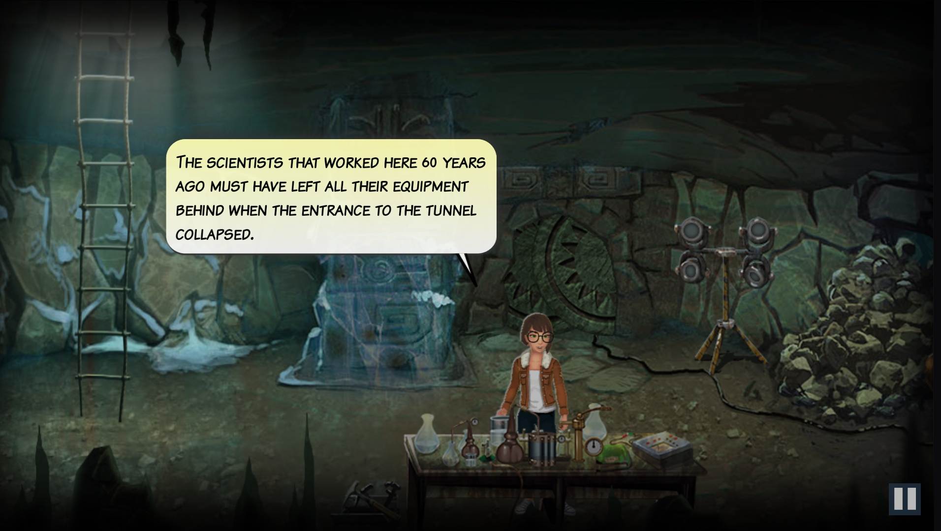 Screenshot from the Quantum Prisoner, a scientific adventure game by CEA